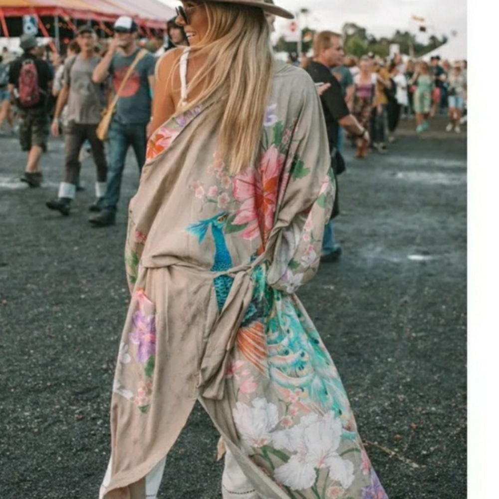 Spell and the Gypsy waterfall taupe kimono